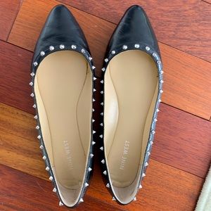 Nine West flats with chrome-color studs - Size 6.5